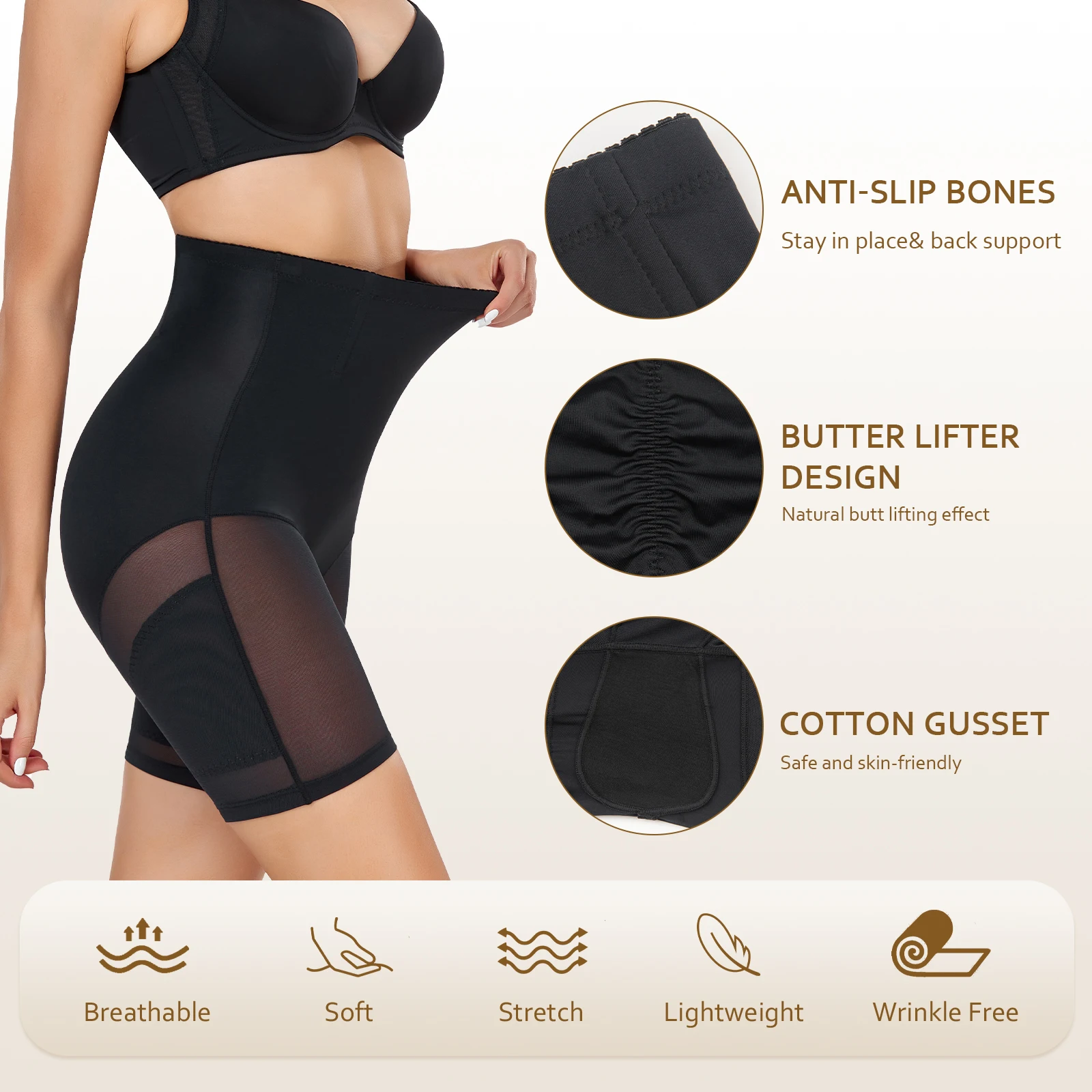 Women\'s Tummy Control Panties High Waist Shapewear Slimming Body Shaper Flat Belly Butt Lifter Shorts Underwear Waist Cincher