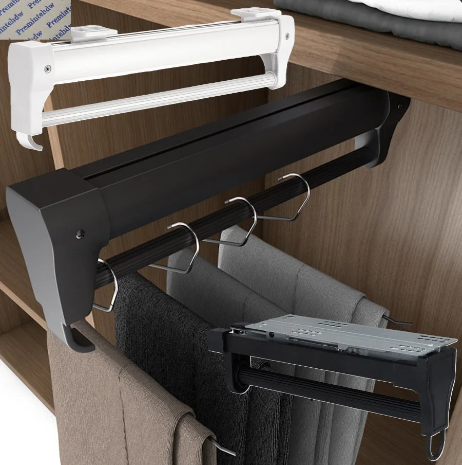 

Top Mounted Closet Pull Out Clothes Hanger Hanging Rod