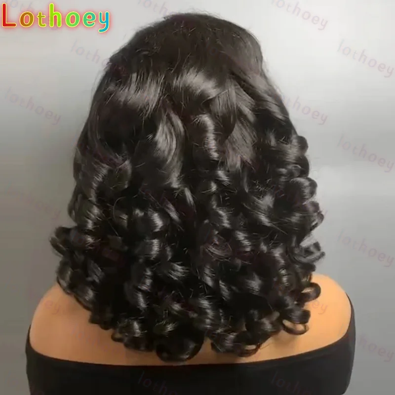 5X5Правое смещение, надувной вьющийся парик с стрижкой пикси, кружевной передний прозрачный кружевной парик из бразильских волос, парик NaturaHair в стиле ретро, косплей