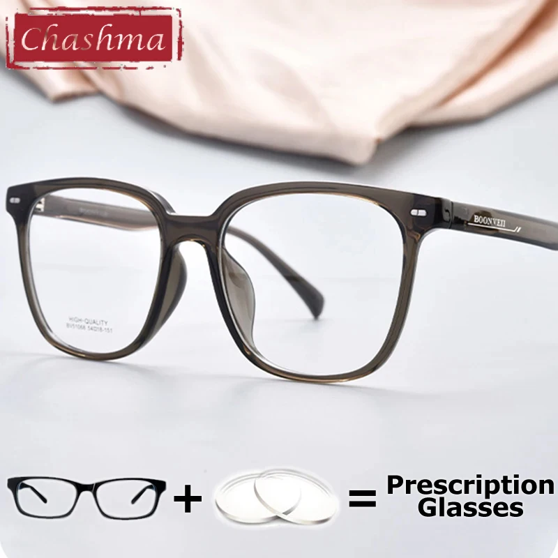 

Chashma очки по рецепту женские модные TR90 большая оправа для чтения с защитой от синего блока оправа для очков мужские очки для близорукости
