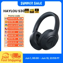 Bluetooth HAYLOU-S30ワイヤレスヘッドセット,アダプティブノイズキャンセリング,40mmドライバー,80時間の再生時間,Bluetooth 5.4,43db