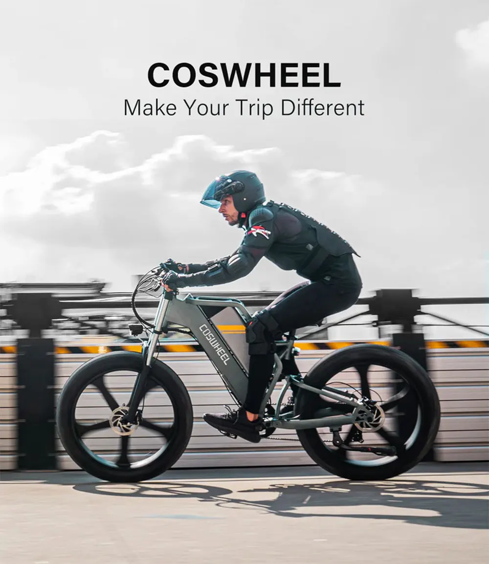 Coswheel Electric Bike 26Inch Mountain electric bicycle T26 Electric Motorcycle 1500W 48V/25Ah Removable Battery Off Road EBike