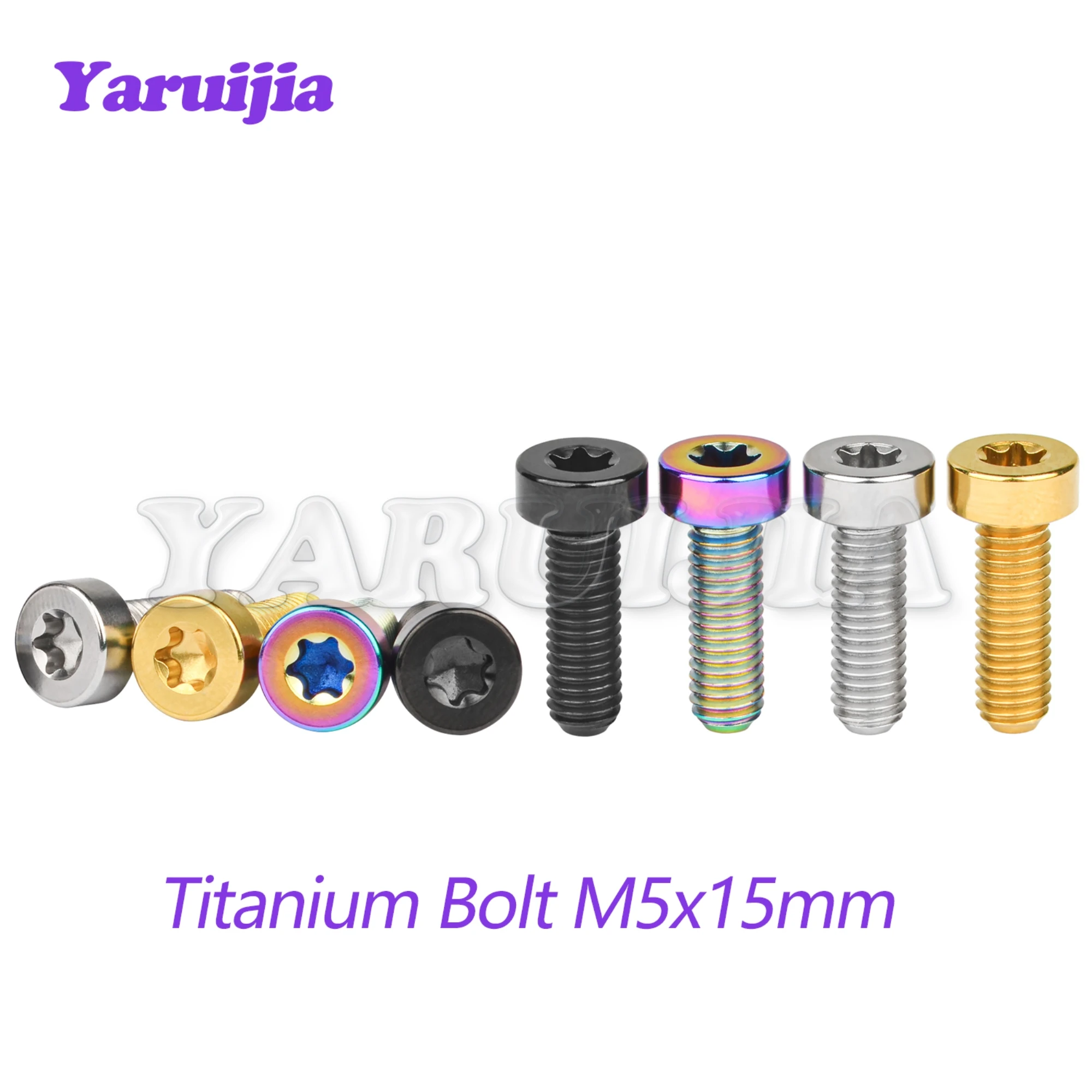 Yaruijia Titanium Bolt M5x15mm Torx Cylindrical Torx Head Screws For Bicycle Handlebar Derailleur Lever Fixing Screws