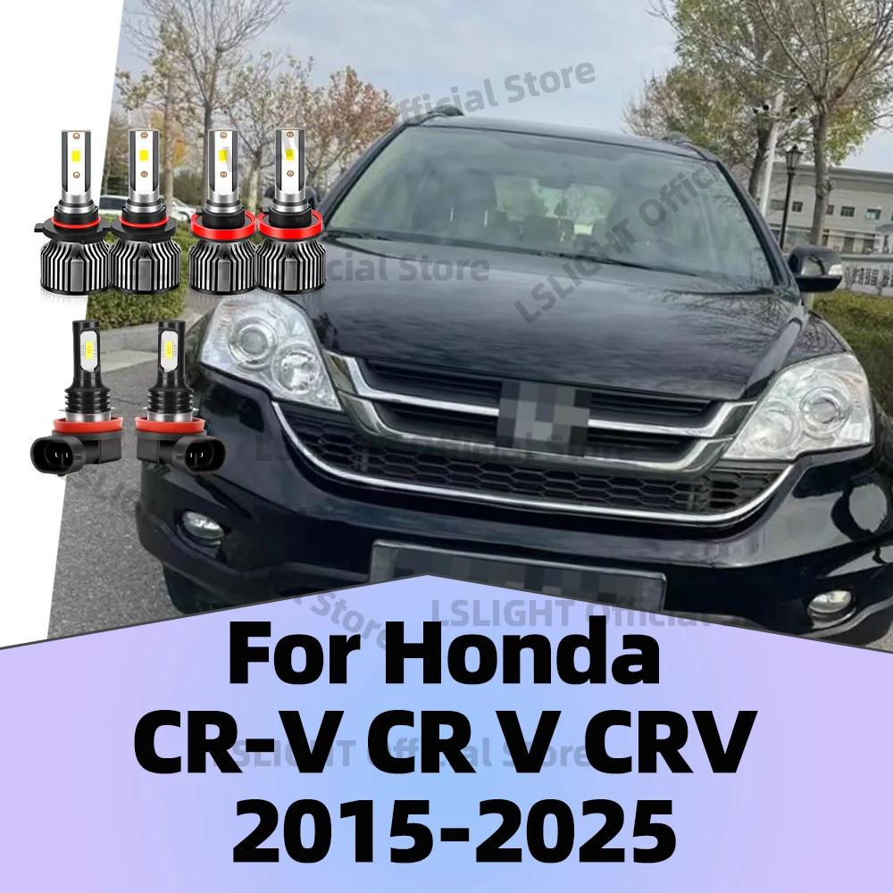2/6x LED لمبات لهوندا CR-V CR V CRV 2015-2025 2016 2017 2018 2019 ارتفاع منخفض شعاع 20000LM 120 واط المصابيح الأمامية 6000 كيلو 12 فولت مصابيح الضباب