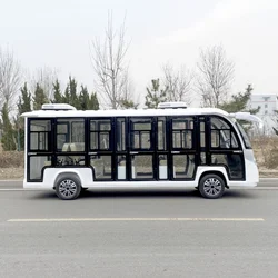 Hot Selling 11 Seats 48V 72V Micro Pure Electric Car Closed Tourist Bus Shuttle Sightseeing Bus New Energy Made In China