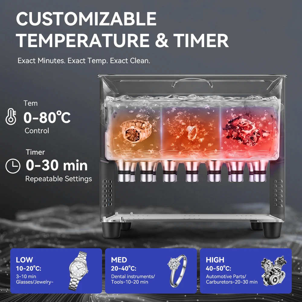2/3/6L Digital Ultrasonic Cleaner Machine with Heater and Timer 40kHz Ultrasonic Cleaner for Auto Parts Tools and Jewelry Washer
