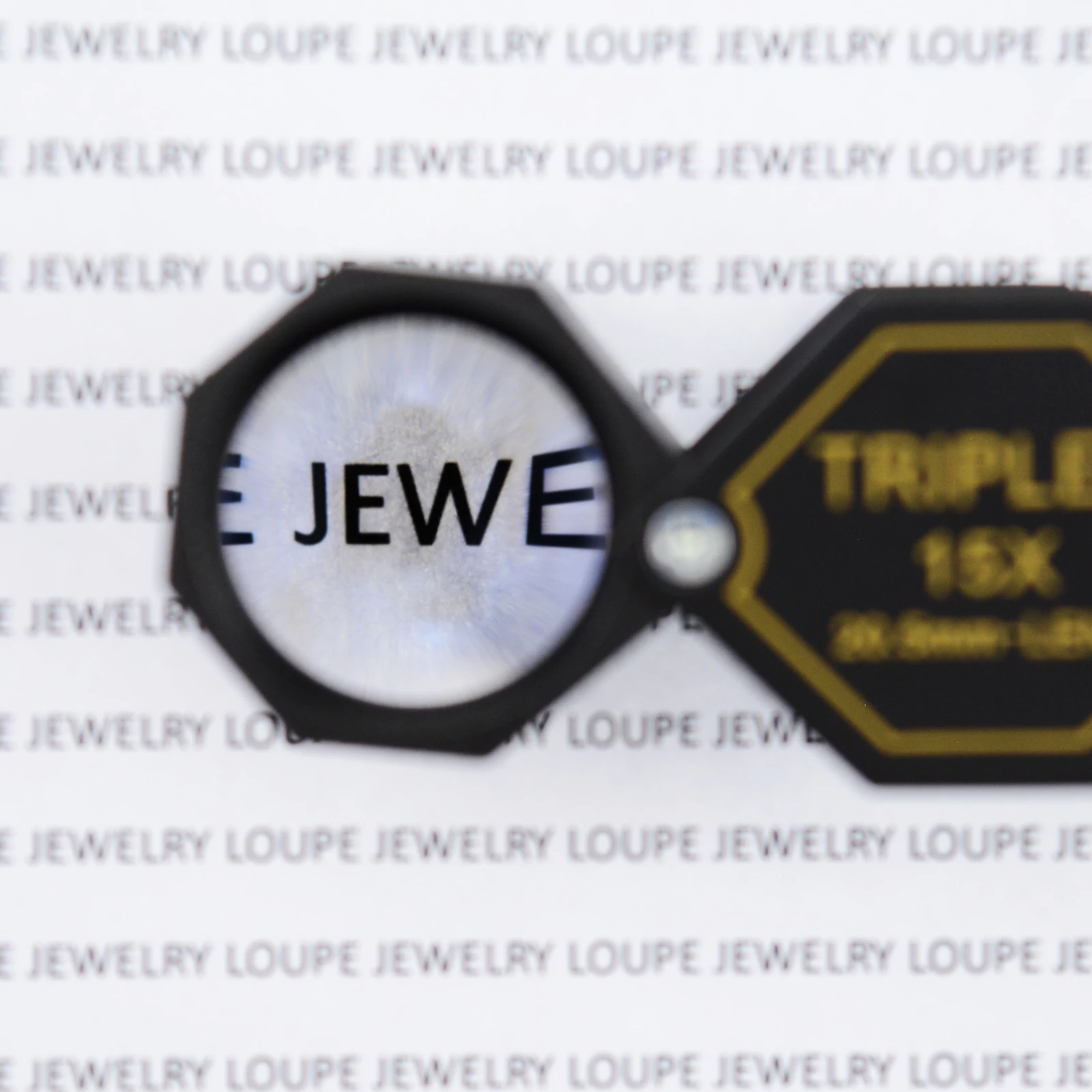 15X Hexagonal Design Jewelers Loupe, 20.5mm Precision Optic Glass Lens, Foldable Metal Pocket Magnifier for Arts, Watch Repair