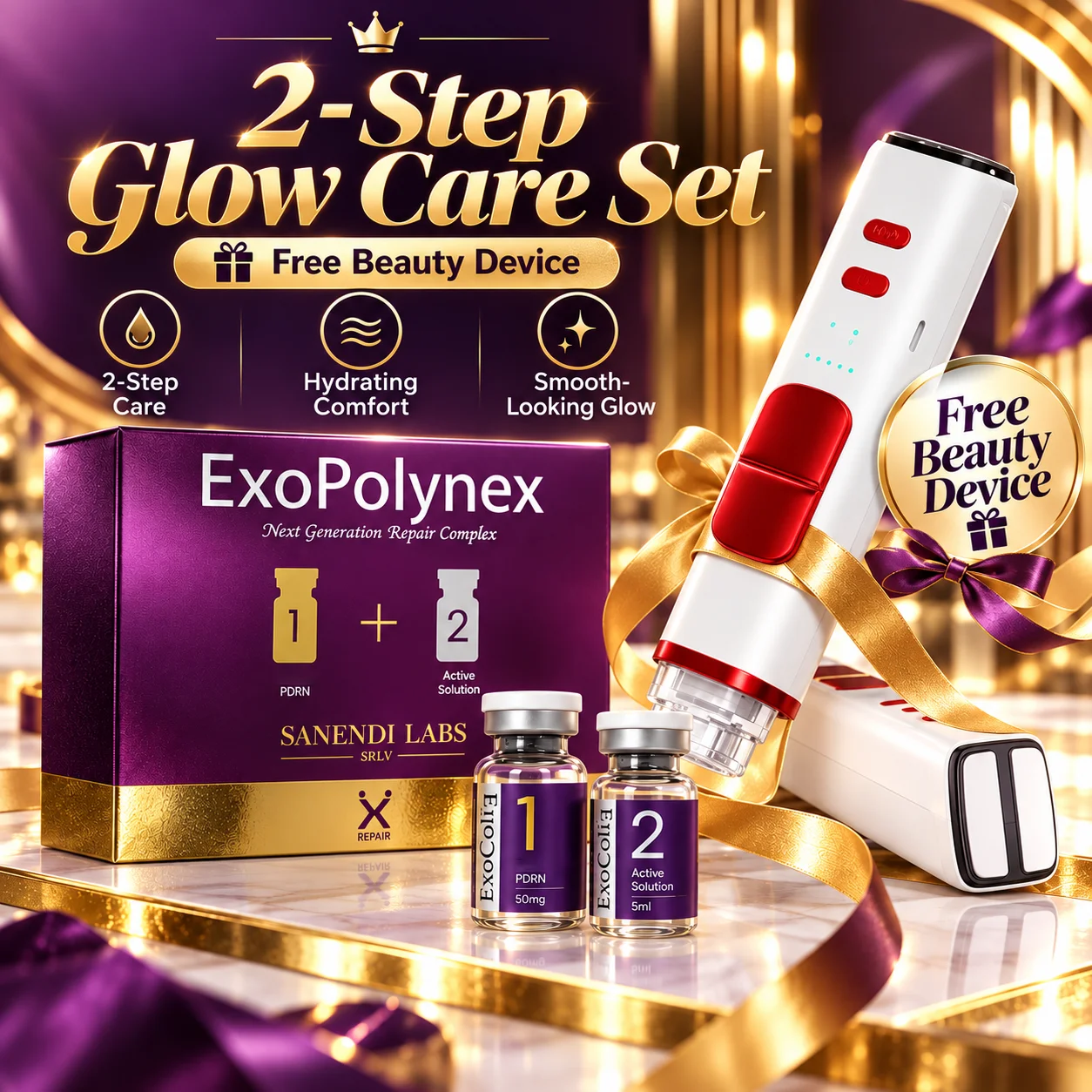 SANENDI 2 IN 1 EXOME Facial Serum PDRN Smoothing Firming Essence Hydration  Skinbooster Salon Beauty Products Korean Skincare
