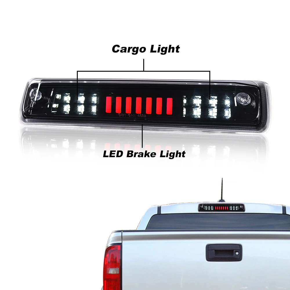 Led الفرامل الثالثة ضوء البضائع مصباح أسود/واضح صالح ل 2015-18 كولورادو/Gmc كانيون مقاوم للماء سنوبروف الغبار اكسسوارات السيارات