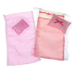 Dollhouse Single Mattress with Pillows 1/12 Dolls House Bedroom Furniture Children's home toy doll pillow