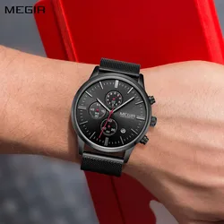 MEGIR Men's Quartz Watch Top Brand Luxury Wristwatch Waterproof Business Clock Date Wrist Watch Chronograph reloj hombre 2011