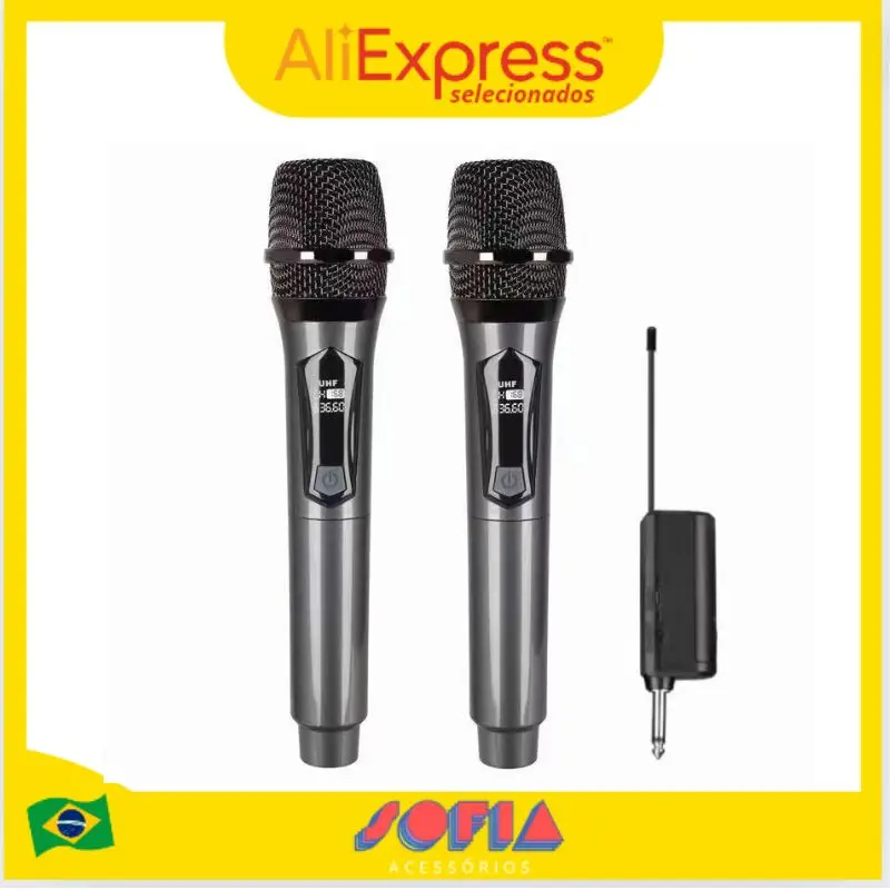 UHF Dual Wireless Microphone Professional Hand Dynamic Karaoke per feste, eventi, lezioni, conferenze, chiese e intrattenimento