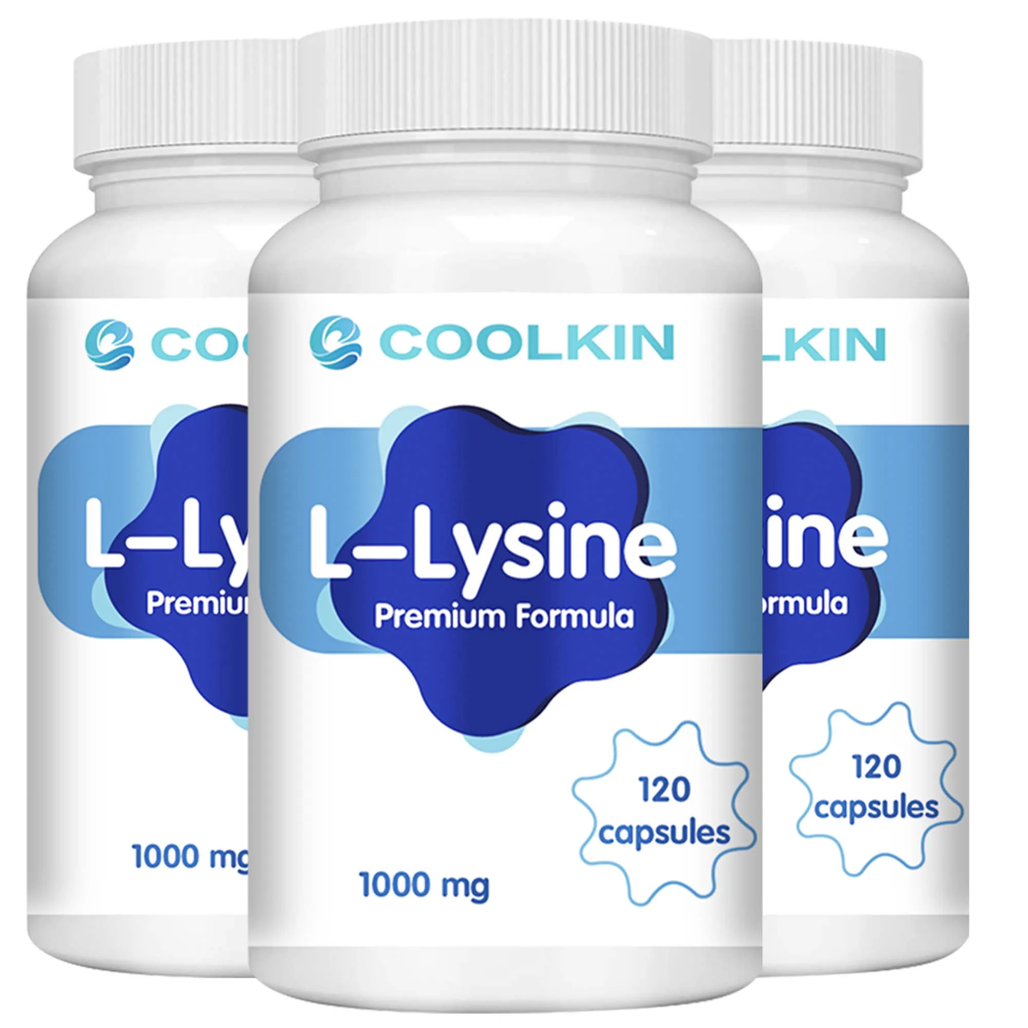 L-Lysine Supplements - for Eye Health and Lip Care Collagen Synthesis and Immune Support - 120 Capsules