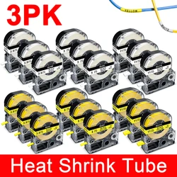 3PK LK-4WBA5 SU5S Heat Shrink Tube Label For Epson LK-4YBA5 SU5Y Φ5mm/9mm Printer Ribbon For Epson/KingJim LW-300 LW-400 Printer