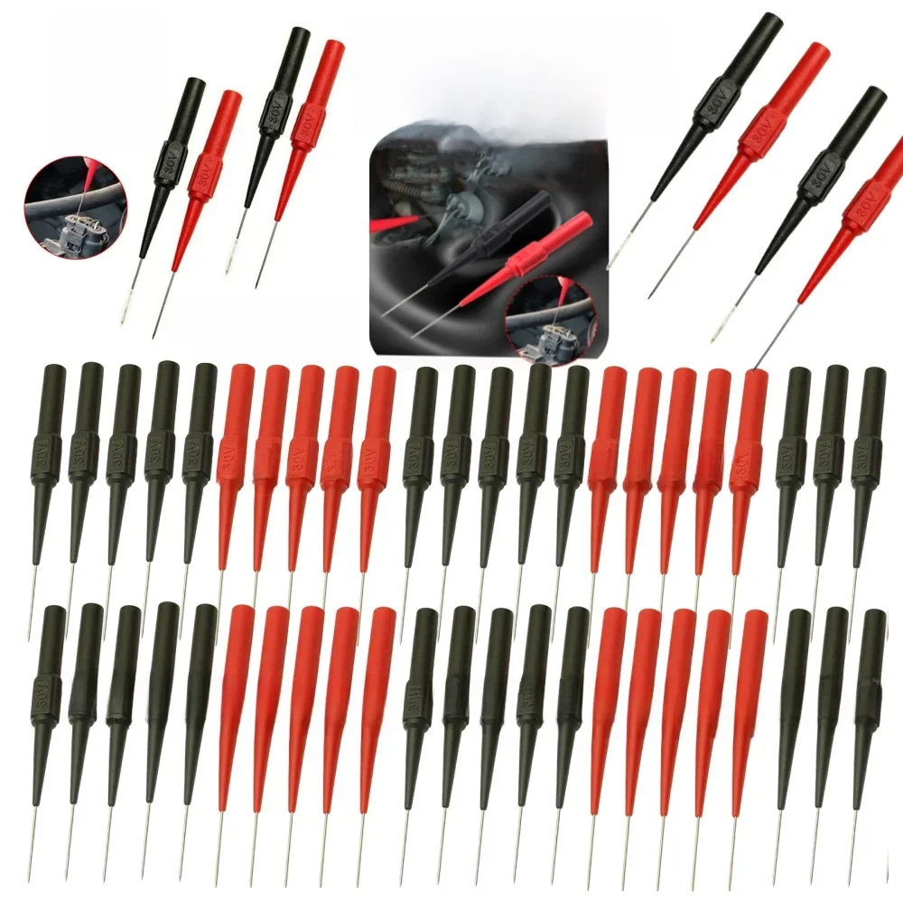 40-10 sztuk narzędzia diagnostyczne multimetr przedłużenie przewodu pomiarowego przekłuwanie pleców końcówka igłowa sondy Autotools zestaw samochodowy maszyna 0.7MM — zdjęcie 2