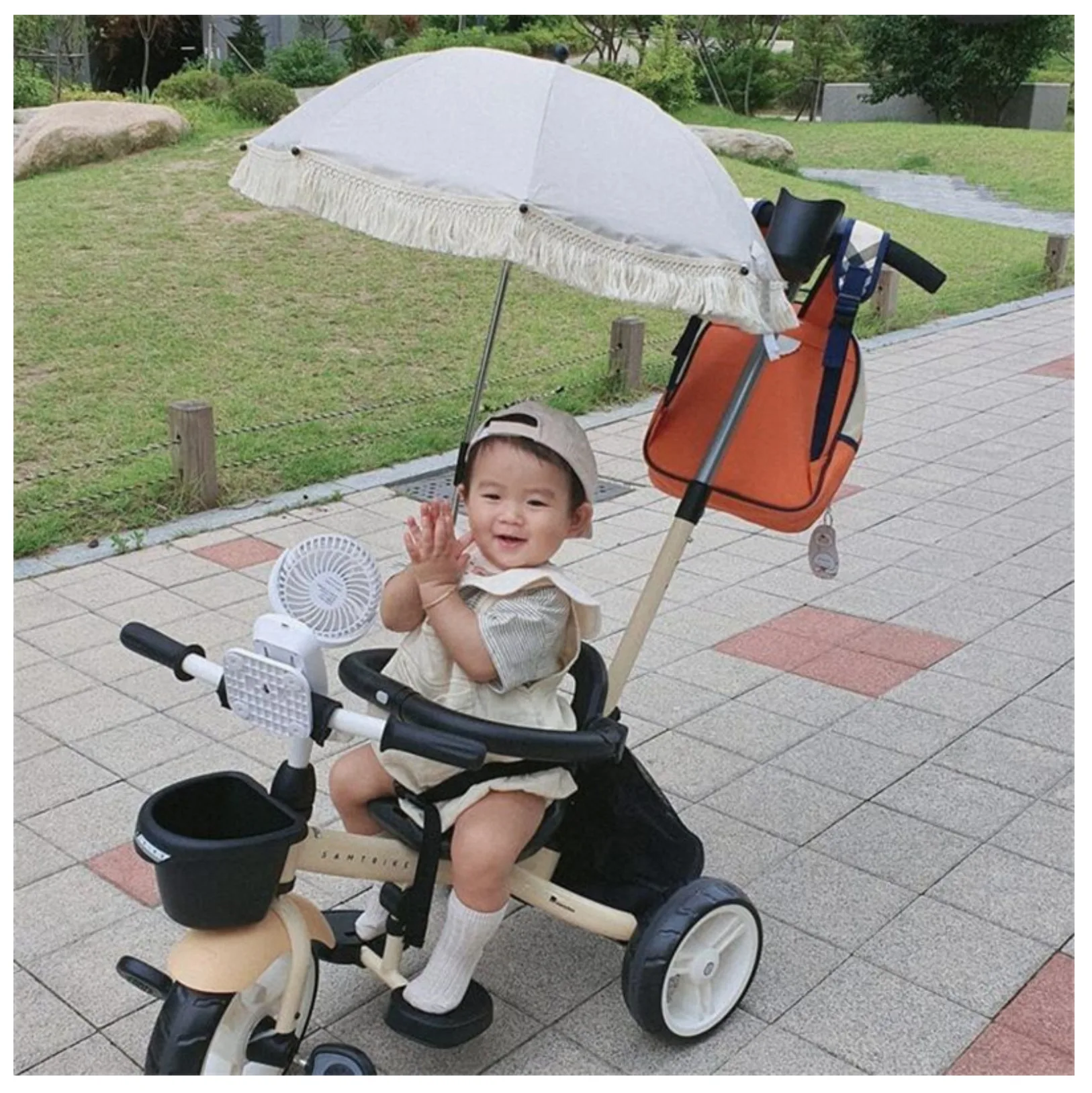 Tassel lace children\'s Umbrella Stroller outdoor sunshade umbrella Baby Beach anti UV umbrella