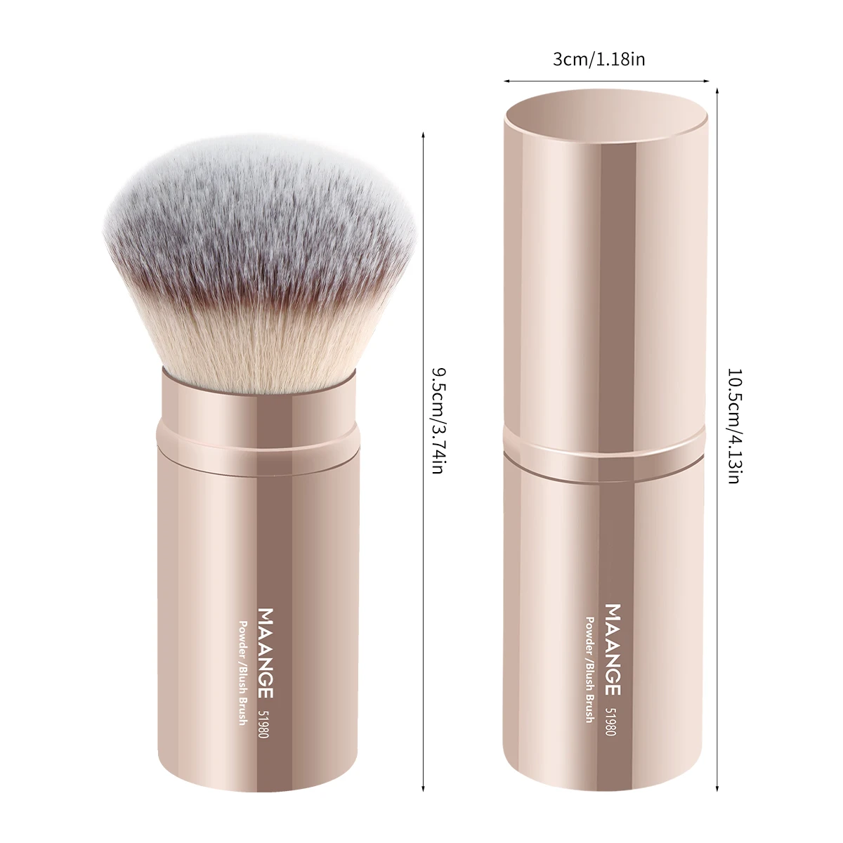 MAANGE 1pc Foundation Makeup Brush Powder Blusher brush Retractable Brush with Cover Suitable for travel Kabuki Makeup Brush