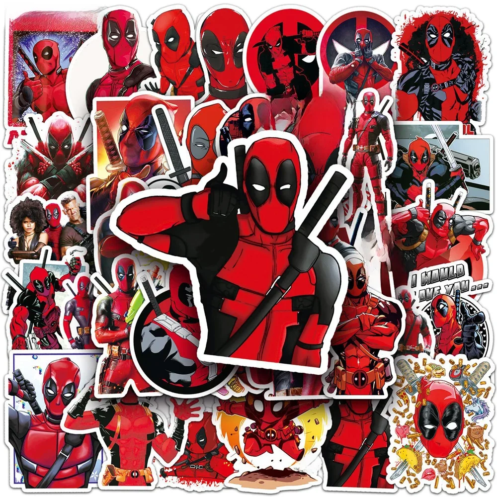 Autocollants Deadpool des Avengers pour Enfant, Stickers DIY Étanches, Décoration pour Ordinateur Portable, Téléphone, Skateboard, Vélo, 10/30/50 Pièces
