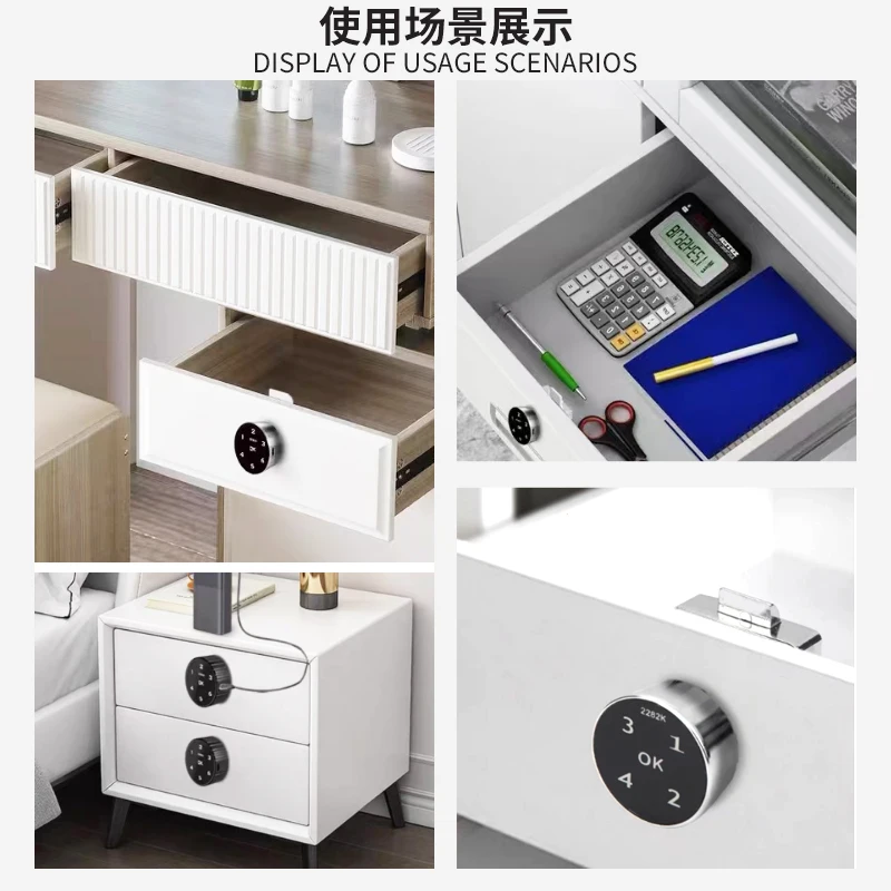 Electronic Combination lock intelligent iron cabinet door mailbox lock three interlocking drawer lock file cabinet lock