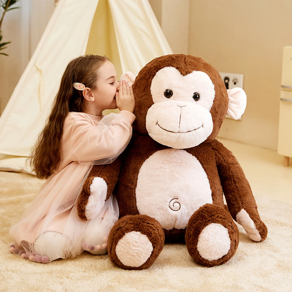 Ikasa macaco gigante brinquedo de pelúcia animal de pelúcia, grandes brinquedos macios jumbo, 30 "tamanho enorme bonito fofo pelúcia gordura plushie de grandes dimensões, gif