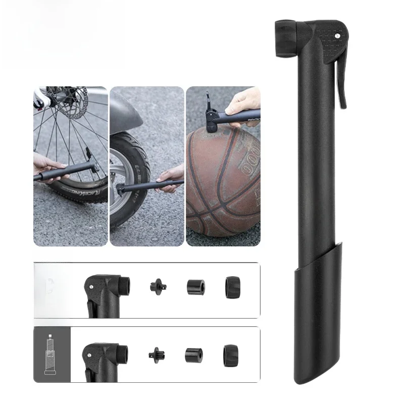 AliExpress ROCKBROS Bike Pump 80PSI Schrader Presta Valve Bicyle Pump MTB Road Mini Portable Air Inflator nylon Cycling Pump Accessories