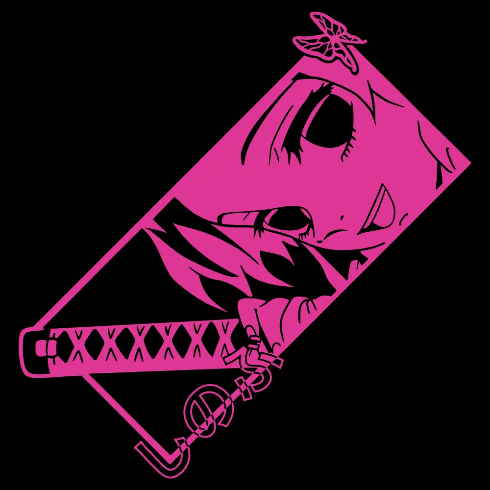 Anime Car Decals Butterfly Demon Vinyl Sticker Waterproof JDM Holographic Car Stickers Auto Decors for Bumper Rear Window Door