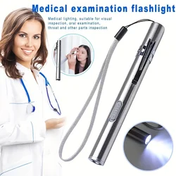 Portable Usb Flashlight, Medical Clinical Flashligh, Stainless Steel Pupil Pen, Rechargeable Led Camping Flashlights