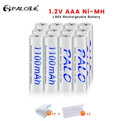 PALO 1.2V AAA Rechargeable Battery 1100mAh Ni-MH AAA Battery Rechargeable 3A Batteries+4 Slots 1.2V 1.5V AA AAA Battery Charger