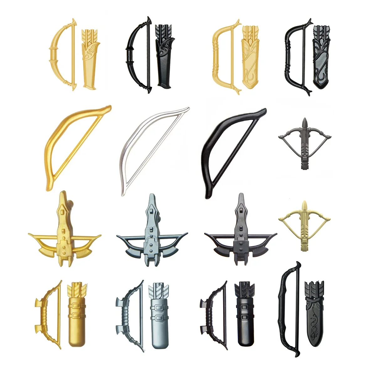 Chevaliers du moyen âge arme arc et flèche arbalète elfique Archer château chevalier Rome croisé bouclier Longbow bloc de construction Figure