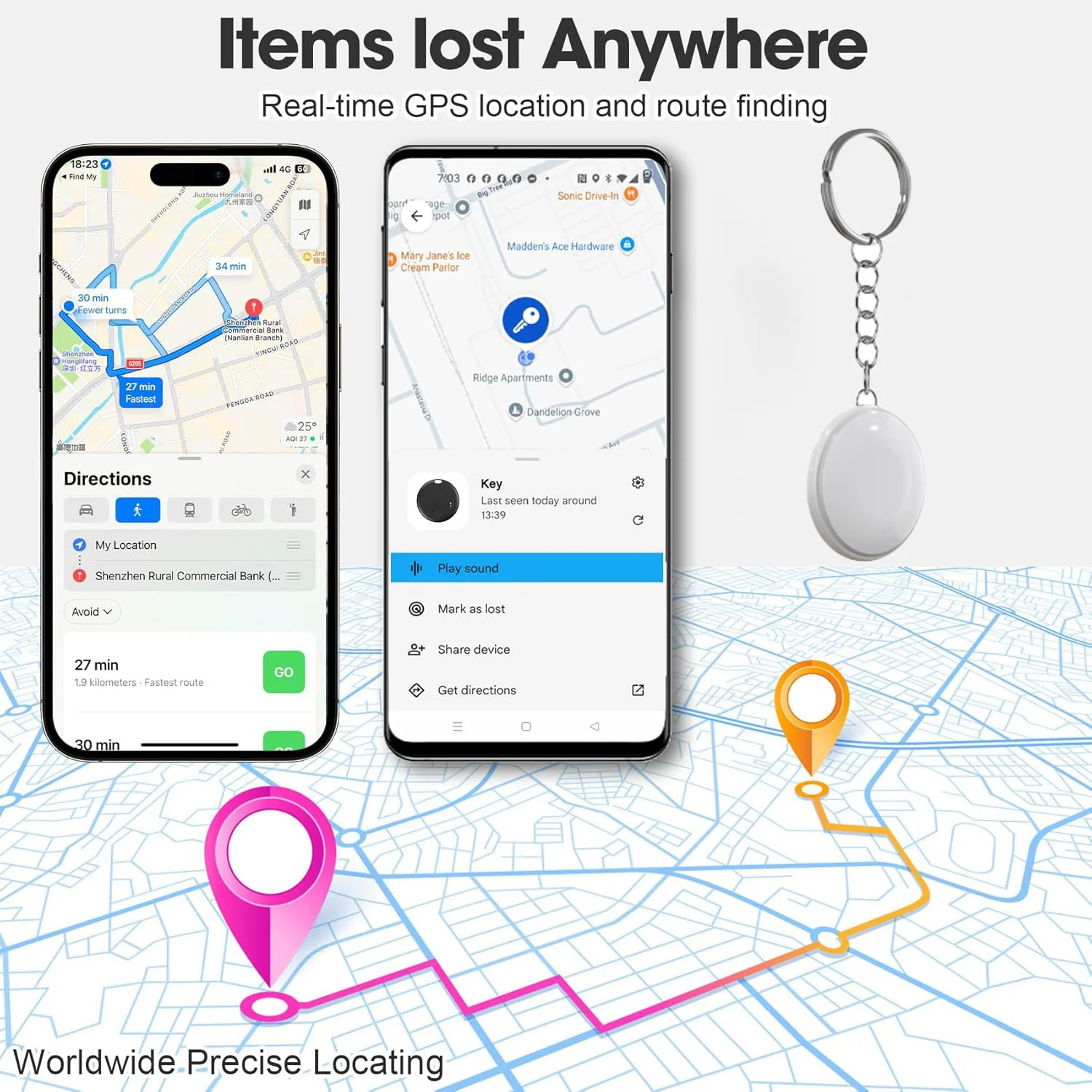 Упаковка из 4 смарт-трекеров (только IOS), работа с Apple Find My, GPS, умный трекер глобального позиционирования для сумки для ключей, автомобильного кошелька