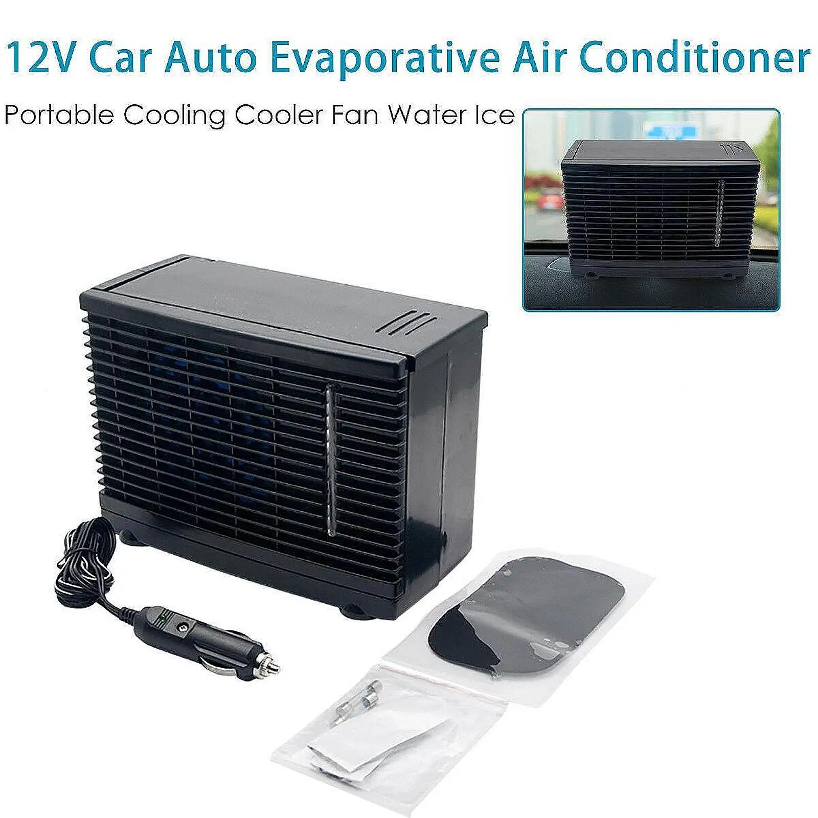 Evaporative Car Cooler Portable Car Air Cooler Universal Dashboard AC Car Cooling Fan for Vehicle Truck RV SUV Boat Golf view 4