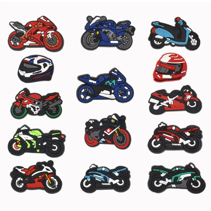 Breloques de chaussures de moto, accessoires de décoration de chaussures en PVC, accessoires de sabot vichle pour enfants, cadeaux de fête de noël pour hommes, bricolage