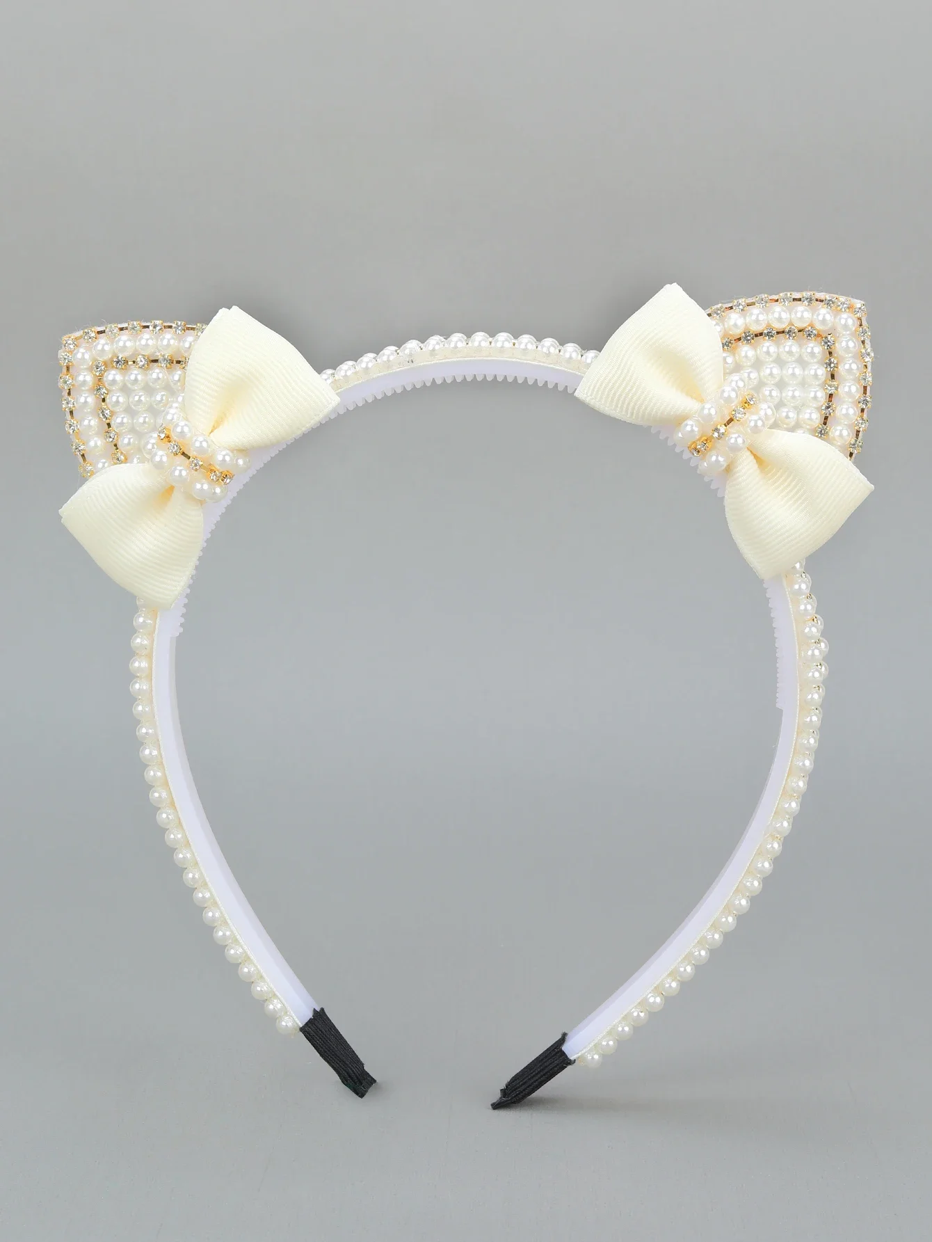 1PC eleganckie ucho kota perłowe opaski do włosów moda damska opaska z kryształkami obręcz do włosów opaski do włosów dla dziewczynek akcesoria do włosów — zdjęcie 2