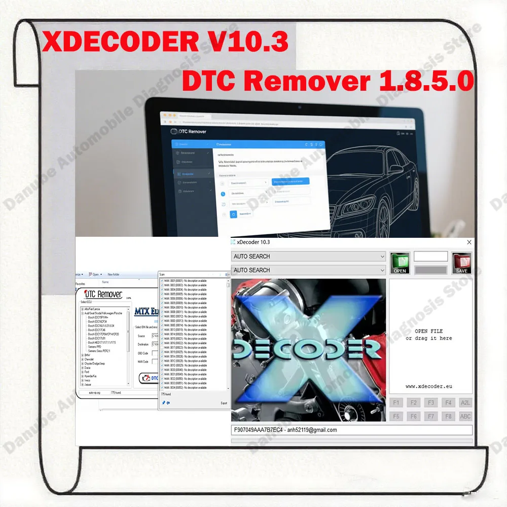 

DTC Remover 1.8.5.0 Software + XDecoder 10.3 DTC Remover DTC OFF Delete Software Disable Error off DTCRemover for many Laptops