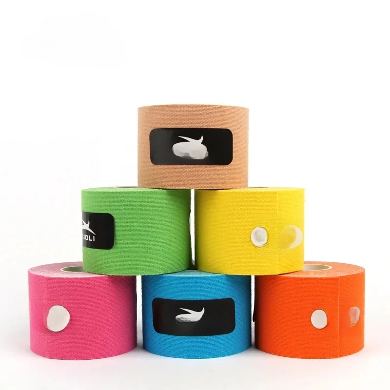 5 sztuk 5m x 5cm taśma kinezjologiczna sportowa taśma bezpieczeństwa bandaż stres urazy wsparcie wodoodporna elastyczna fizjoterapia kinesiotape Patch — zdjęcie 2