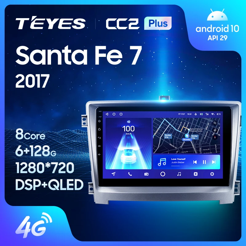 TEYES CC2 Plus For Hawtai Santa Fe 7 2017 Car Radio Multimedia Video Player Navigation GPS Android No 2din 2 din dvd