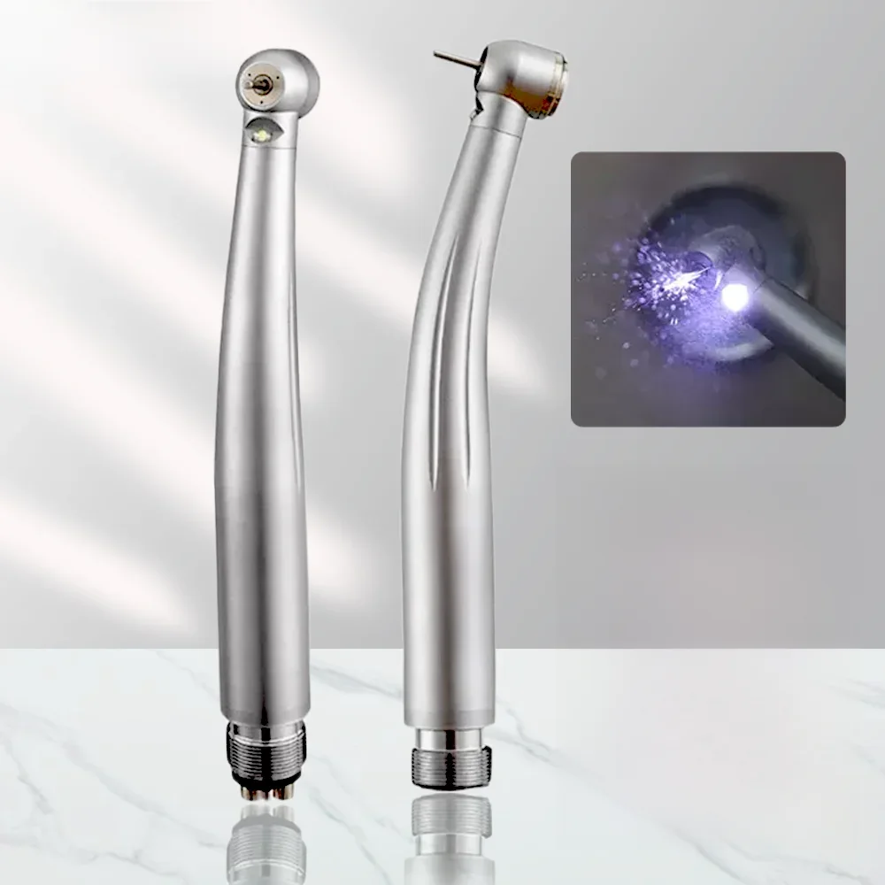 Peça de mão dentária led de alta velocidade, cabeça de torque, turbina de ar, gerador eletrônico,