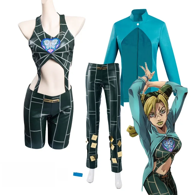 Steen Oceaan Jolyne Cujoh Cosplay Kostuum Jumpsuit Anime Bizar Avontuur Halloween Carnaval Vermomming Pak Voor Vrouwen - afbeelding 2
