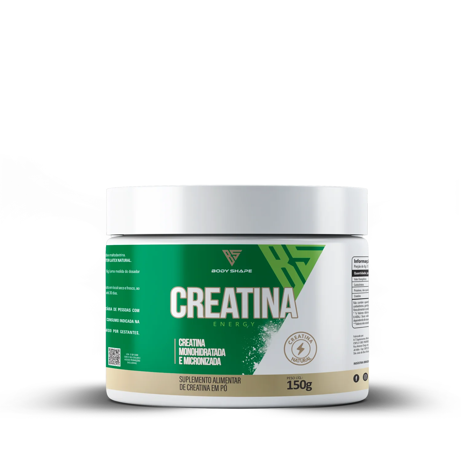 Creatina Micronizada e Monohidratada, forma de cuerpo