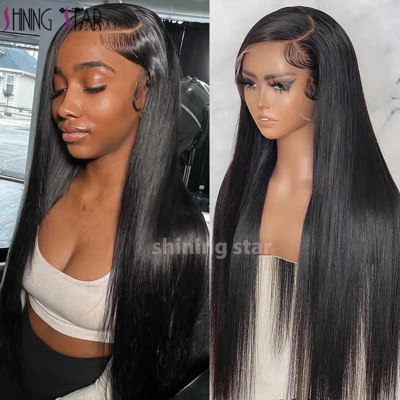 

13X6 Lace Frontal Human Hair Wigs Straight 34 Inch Pre Plucked Hd Lace Front Human Hair Wigs 13X4 Lace Front Wig For Black Women