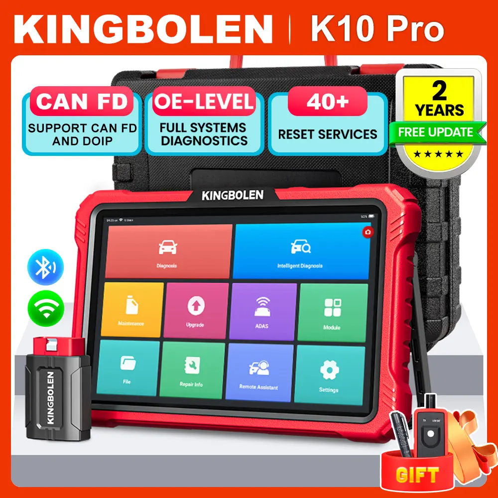 KINGBOLEN K10 Pro Bi-Directional Scanner Full Systems Diagnostic Scan Tool, 40+ Reset ECU Coding, AutoAuth for FCA SGW CAN FD