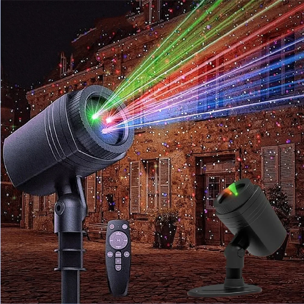 RGB gwiaździste światła projekcyjne na dziedzińcu, lampki choinkowe lampa wewnętrzna z pilotem do dekoracji krajobrazu ogrodu na imprezę — 2