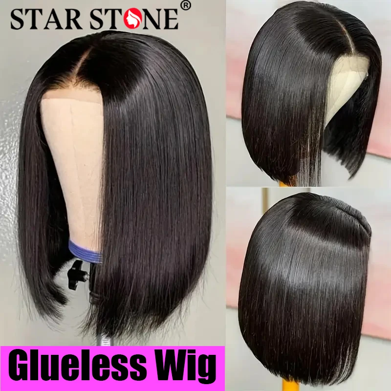 

Glueless Wig Human Hair Ready To Wear Straight Bob Wig Human Hair Wigs For Women HD 6X4 4X4 Lace Closure Wigs 180% Density