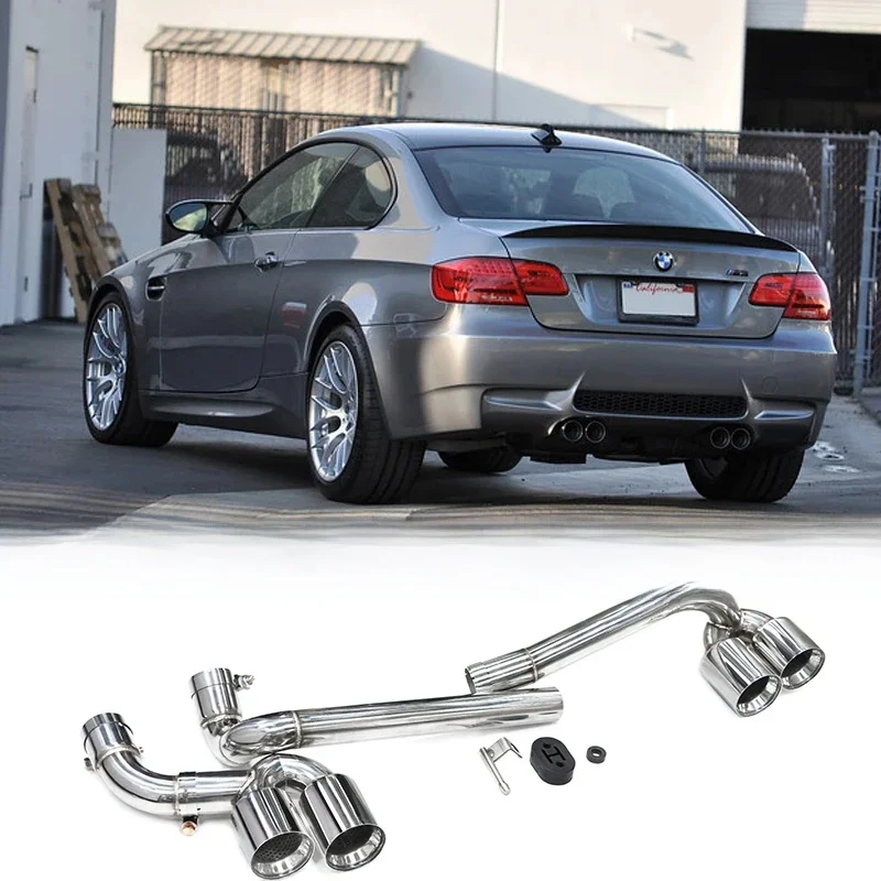 Auto-Auspuffrohr aus Edelstahl 304, für BMW E90 E92 E93 320i 325i M3 M4 Look Dual auf Quad-Auspuffspitze, Schalldämpfer, Abgasanlage