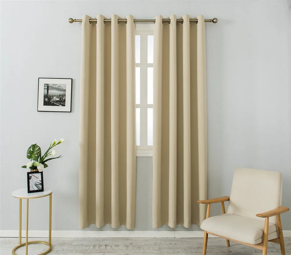 85% Shading Modern Blackout Curtains For Living Room Bedroom Rope Window Treatment  Solid Color Curtains Home Decoration