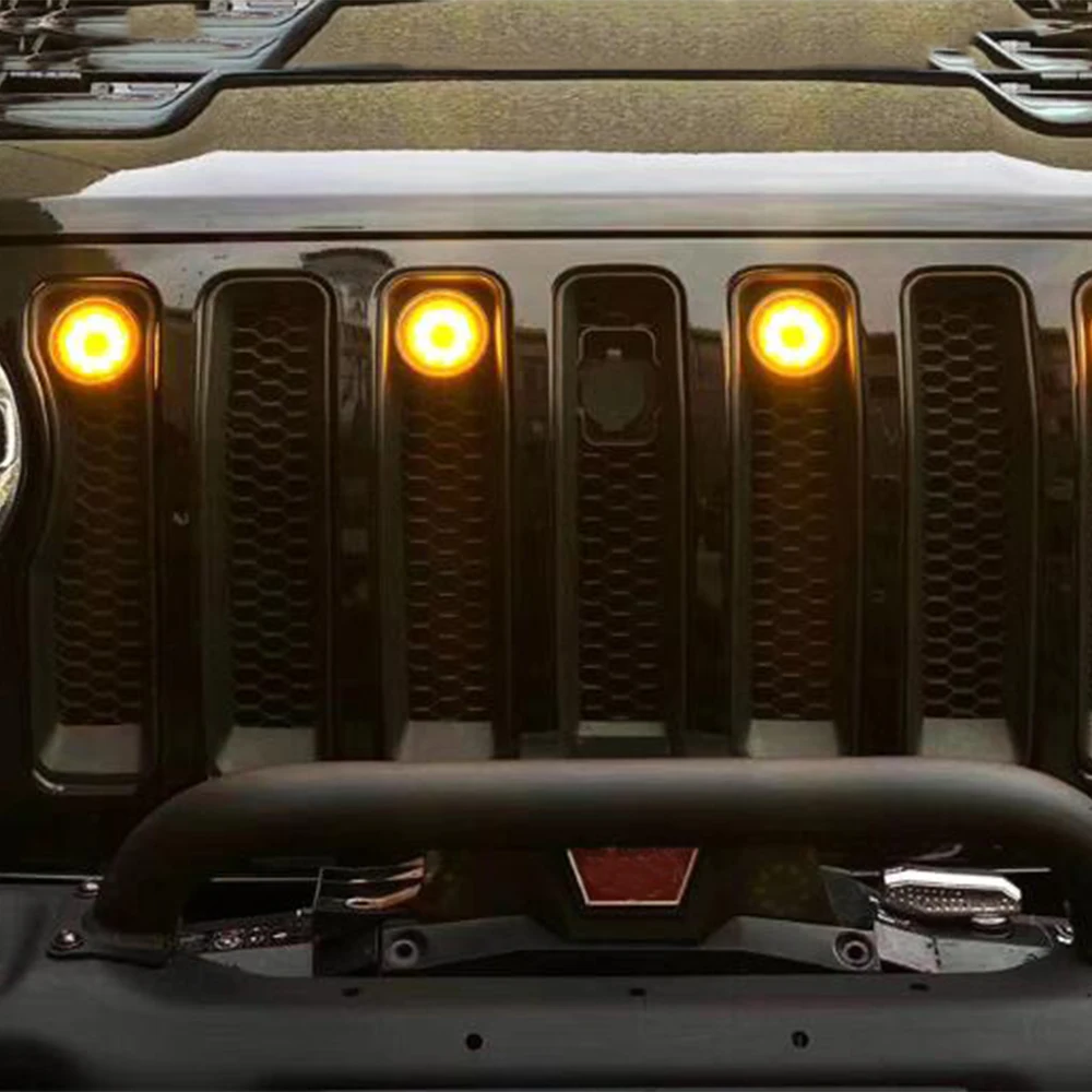 

SXMA JL1189 Front Face yellow Light 4pcs，Driving Lights Lamps Round Portable Decoration Lamp for Jeep JL for Wrangler 2018+