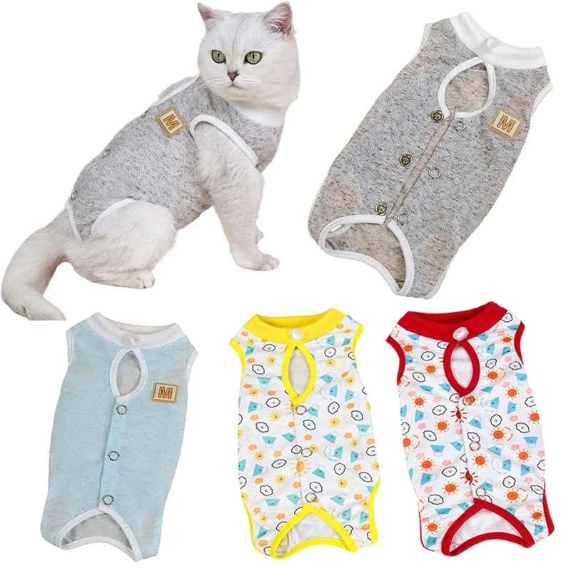 Combinaison de stérilisation douce pour animaux de compagnie, pour petits chiens et chats, combinaison de sevrage, vêtements de récupération Anti-léchage après chirurgie, gilet de soins pour chiots et
