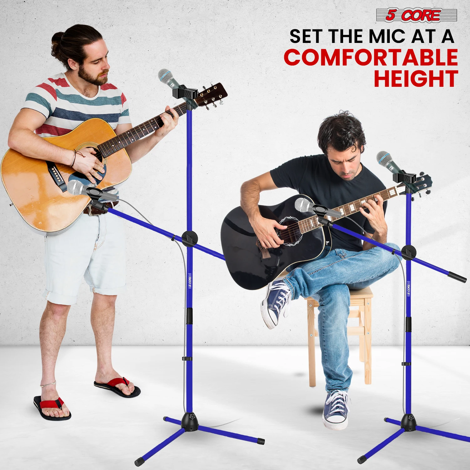 Statyw mikrofonowy 5-rdzeniowy, regulowany wysokościowo, trójnóg z wysuwanym teleskopowym ramieniem.