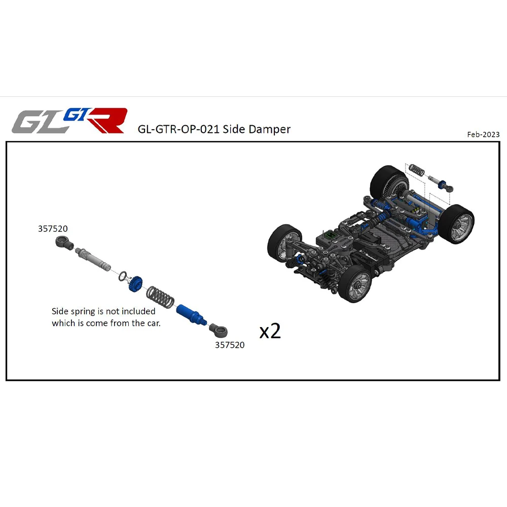 GL Racing GTR Option Side Dampers GL-GTR-OP-021