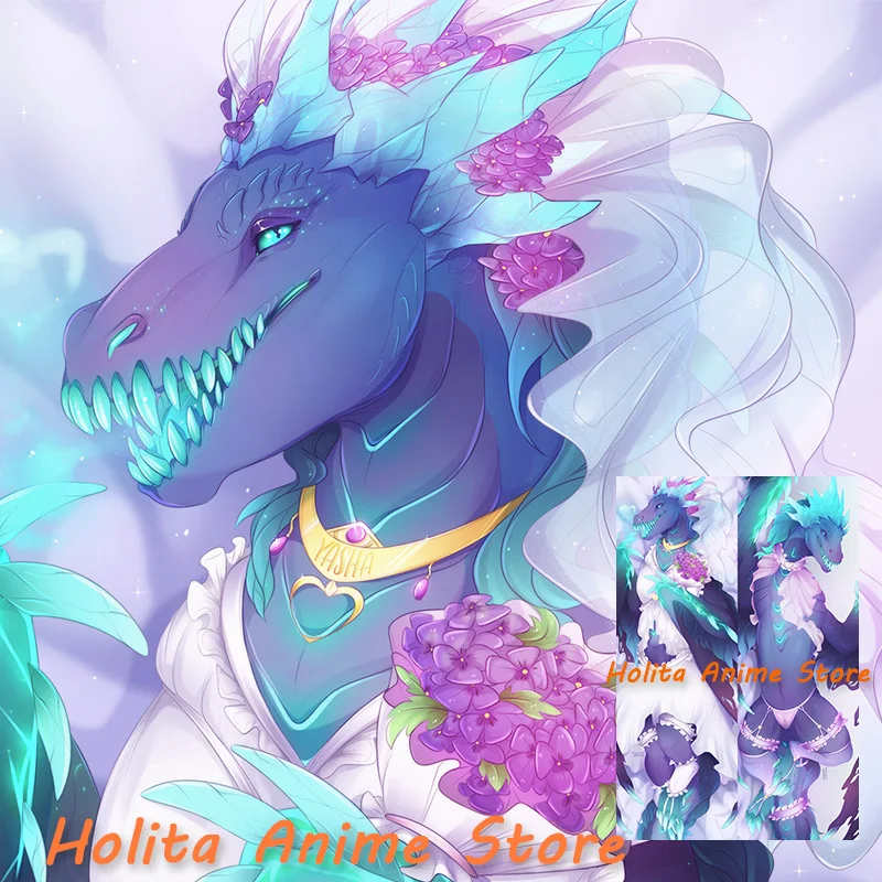 Dakimakura Anime Dragon auroth the winter wyvern Double sided Print Life-size Body Pillow Cover